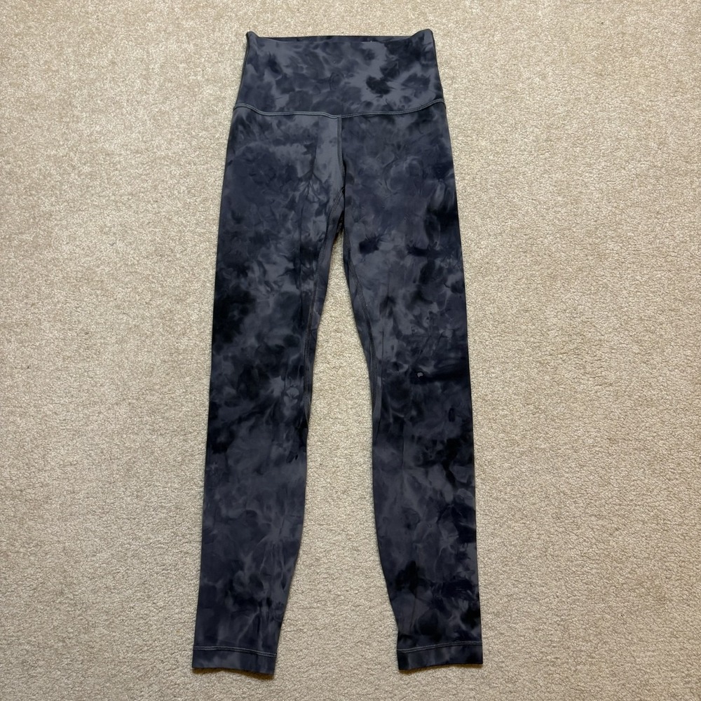 Lululemon Leggings Womens 4 Cloudy Gray Tie Dye High Rise Ankle Yoga Gym Pants